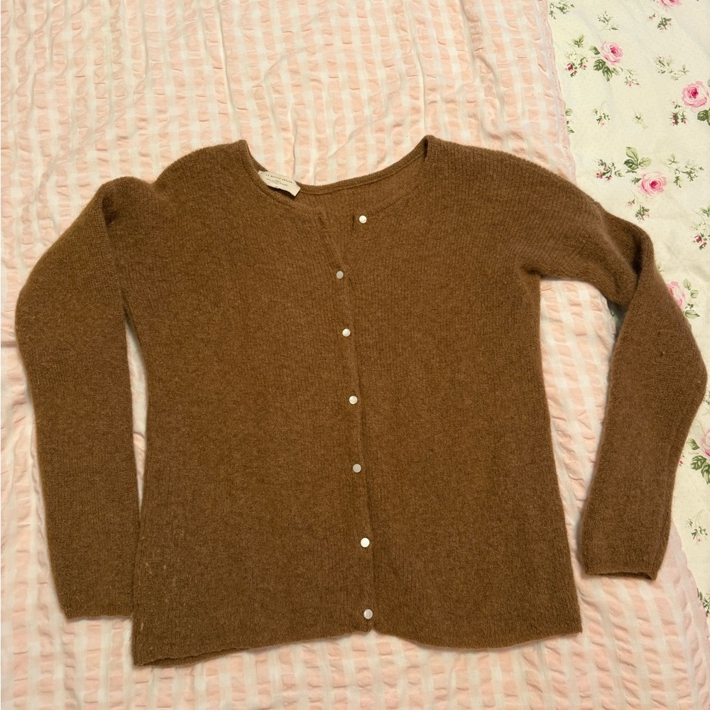 Sezane Gaspard Cardigan in Camel